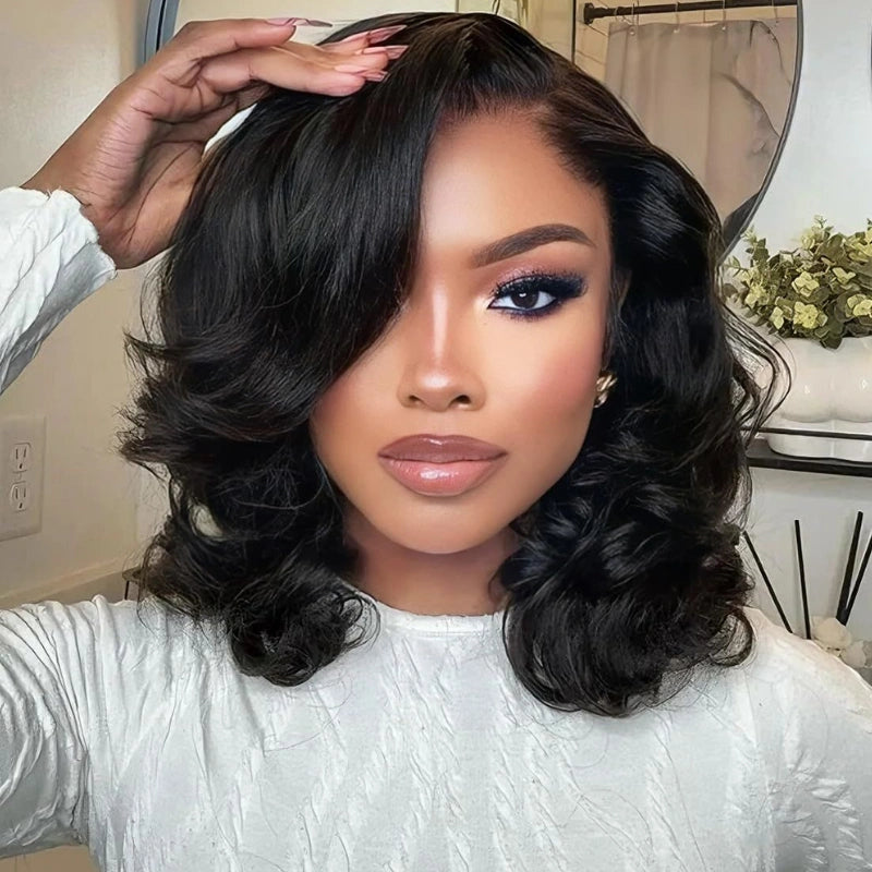 Low Maintenance Body Wave Wear & Go Pre-cut HD Lace Ready to Wear Bob Wig with Pre Plucked Hairline & Bleached Knots - Image 5