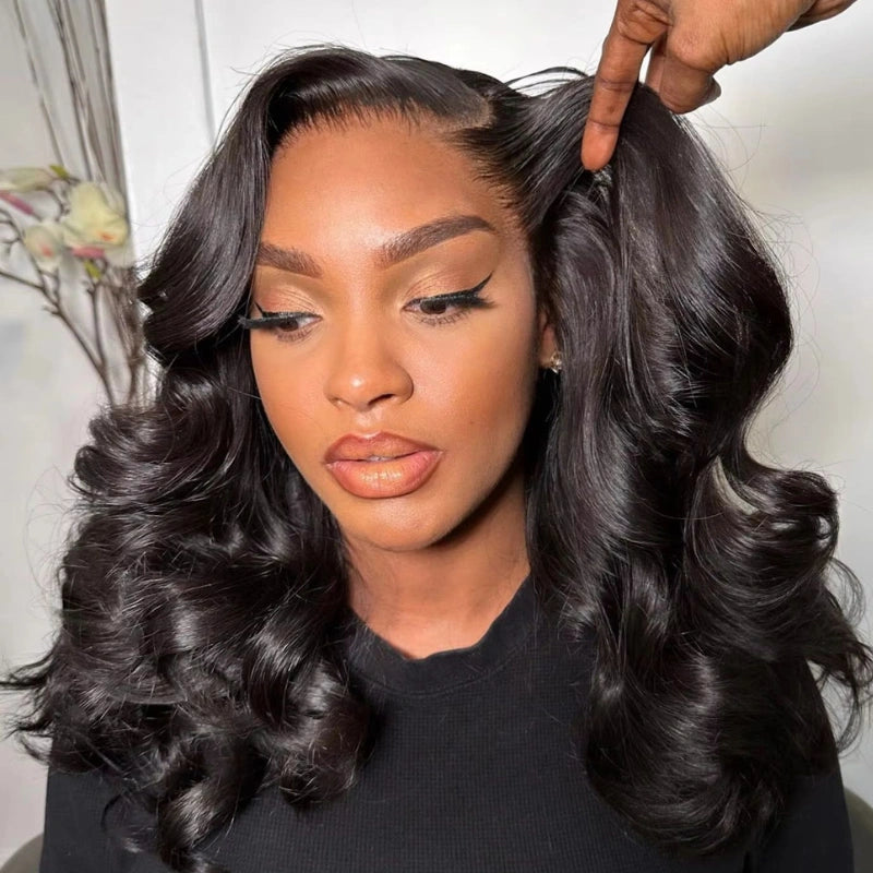 Low Maintenance Body Wave Wear & Go Pre-cut HD Lace Ready to Wear Bob Wig with Pre Plucked Hairline & Bleached Knots - Image 10