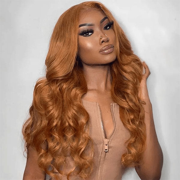 30# Brown 13x4 Body Wave Lace Wigs Pre-plucked Colored Human Hair Lace Front Wigs - Image 3
