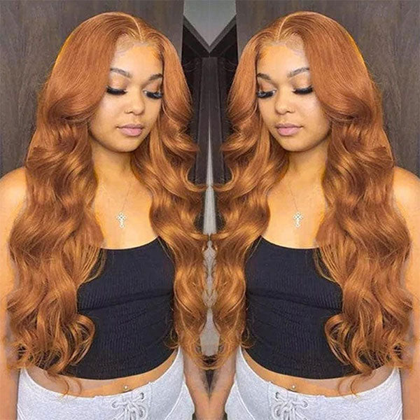 30# Brown 13x4 Body Wave Lace Wigs Pre-plucked Colored Human Hair Lace Front Wigs - Image 4