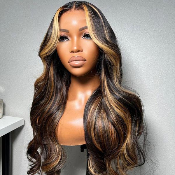 Brown Highlight Skin Lace Wigs Ashimary Body Wave Virgin Hair - Image 8