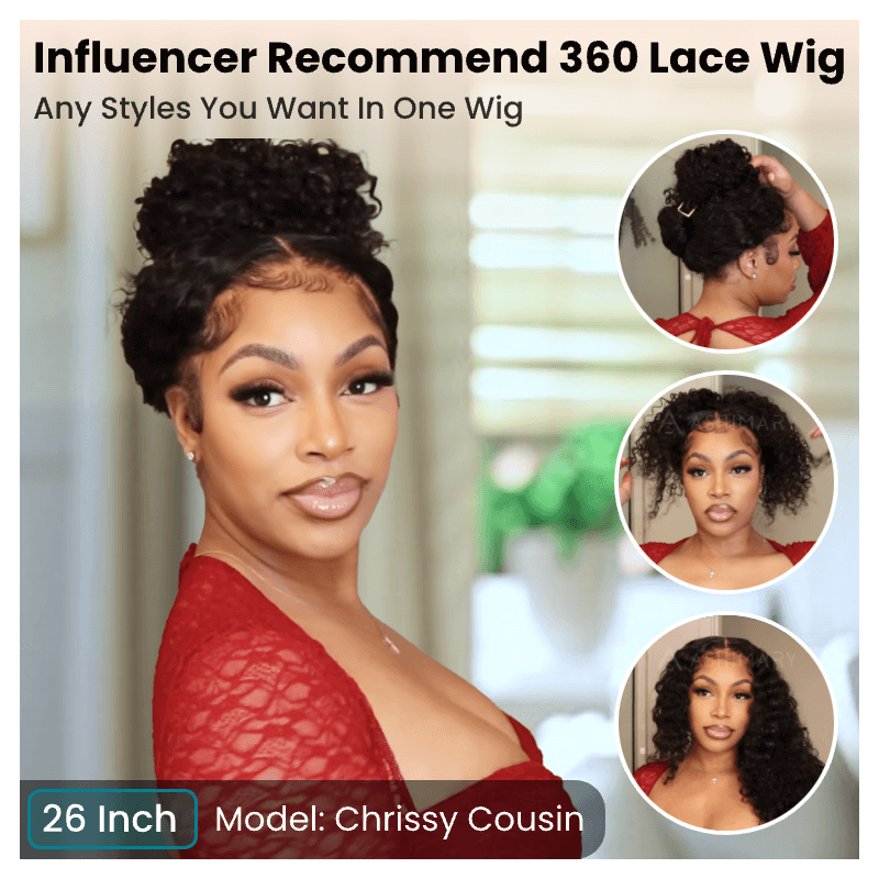 Water Wave Invisi Strap Snug Fit 360 Transparent Lace Frontal Bleached Knots Pre Cut Lace Wig - Image 17