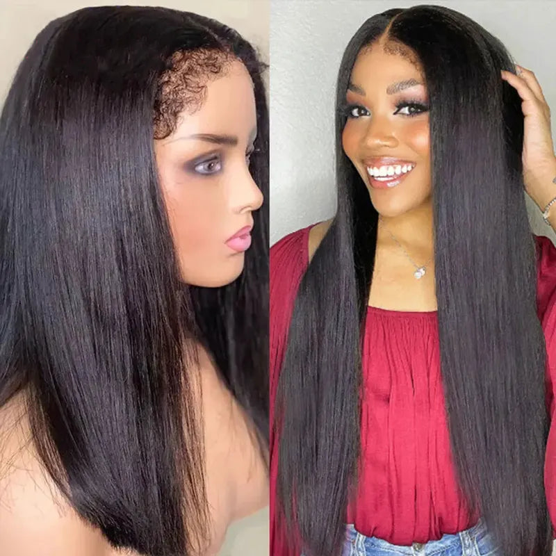 4C Edge Hairline-Straight Hair 13x4/13x6 HD Transparent Lace Front Wigs With Kinky Edges Curly Baby Hair - Image 3