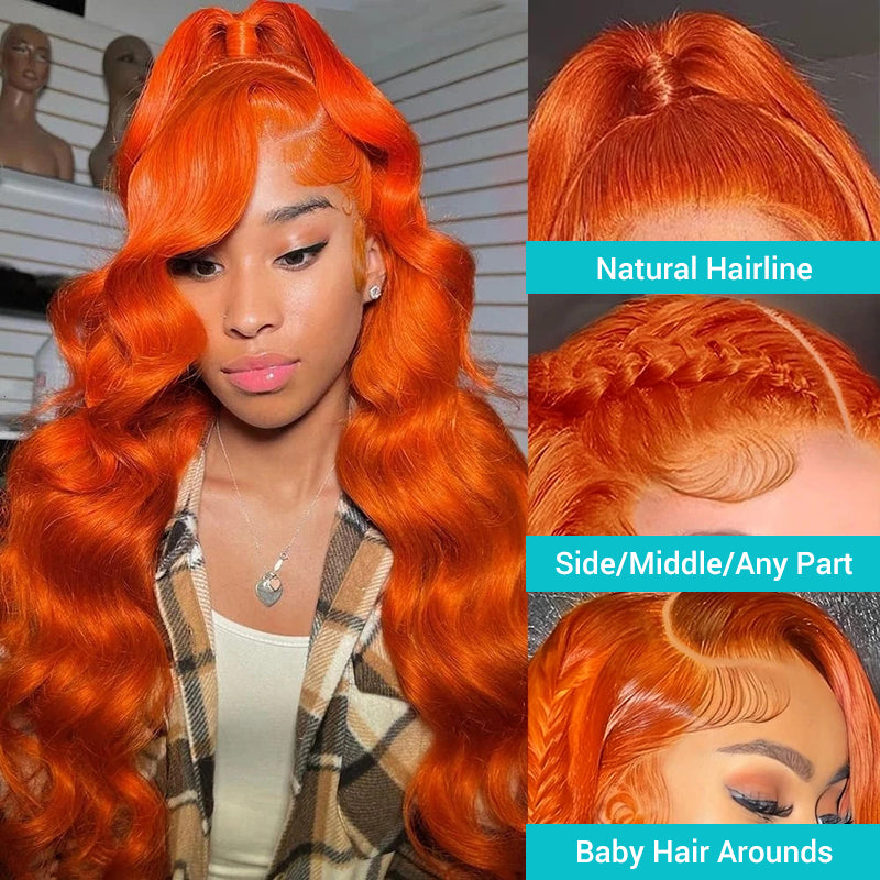 Ginger Wavy Hair 4x4 5x5 6x6 Body Wave Glueless Lace Wigs Ashimary Virgin Hair - Image 3