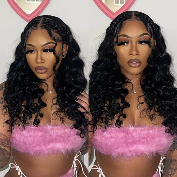 Fluffy Bouncy Rose Wave Side Part 4x4 13x4 Lace Wigs 100% Human Hair Beginner Friendly - Image 4