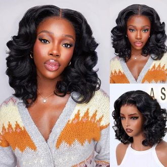 Glam Curls Bob Wig Pull Go 6x4.5 Lace Full-Volume Glueless Body Wave Short Wig for Black Women