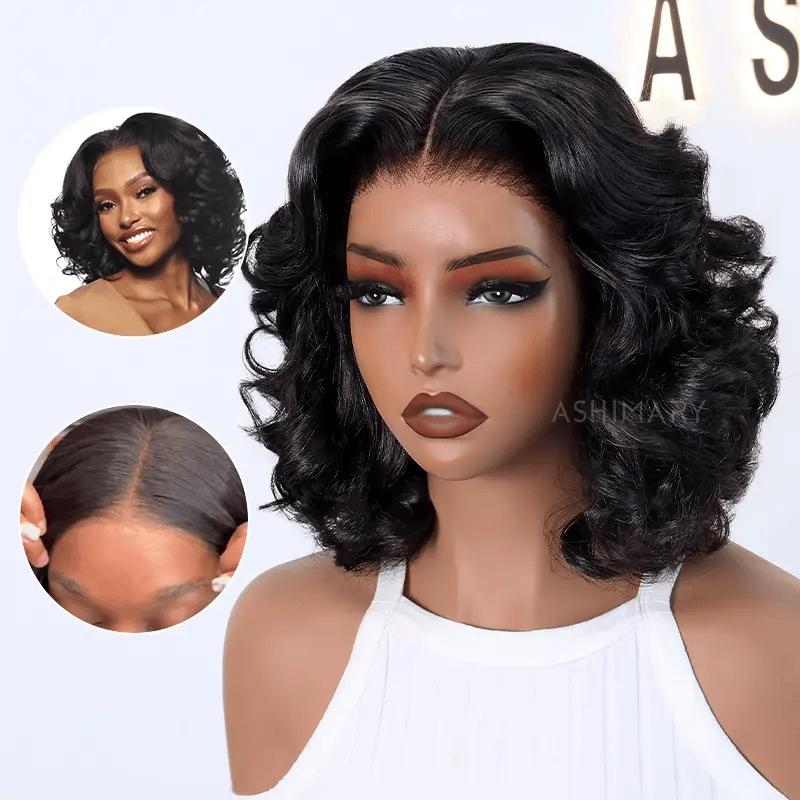 Glam Curls Bob Wig Pull Go 6x4.5 Lace Full-Volume Glueless Body Wave Short Wig for Black Women - Image 4