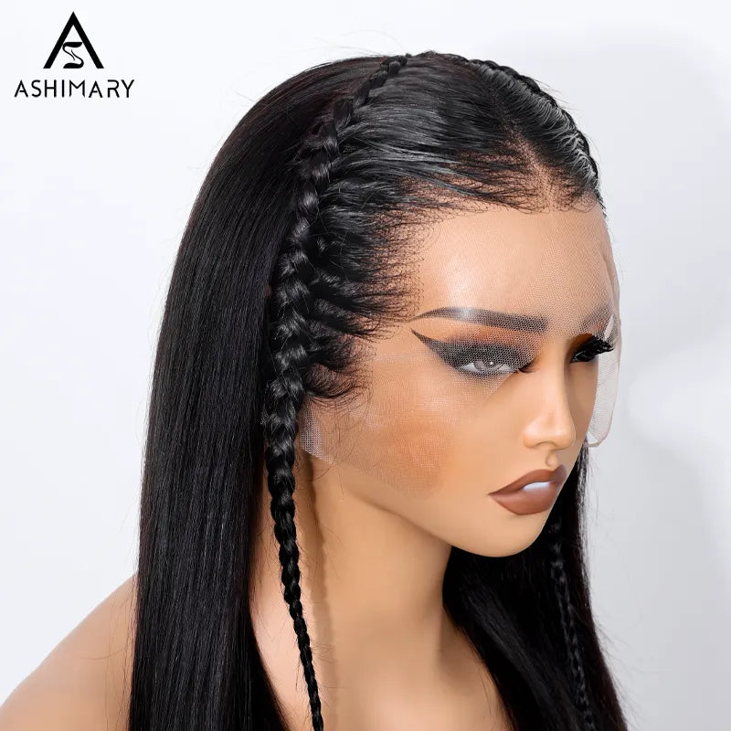 Glueless Gele Style 13x4 Lace Frontal Pre-Plucked & Pre-Braid Natural Hairline Turban Frontal Tiny Knots Human Hair - Image 5