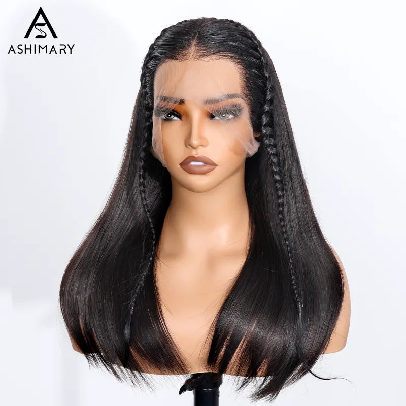 Glueless Gele Style 13x4 Lace Frontal Pre-Plucked & Pre-Braid Natural Hairline Turban Frontal Tiny Knots Human Hair - Image 4