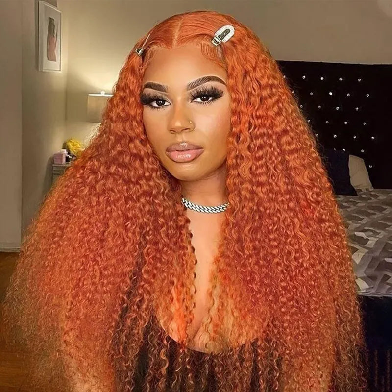 Deep Wave 13*4 13*6 Curly Ginger Color Wig Lace Wigs 180% 250% Density Lace Front Wigs Ashimary Hair - Image 4