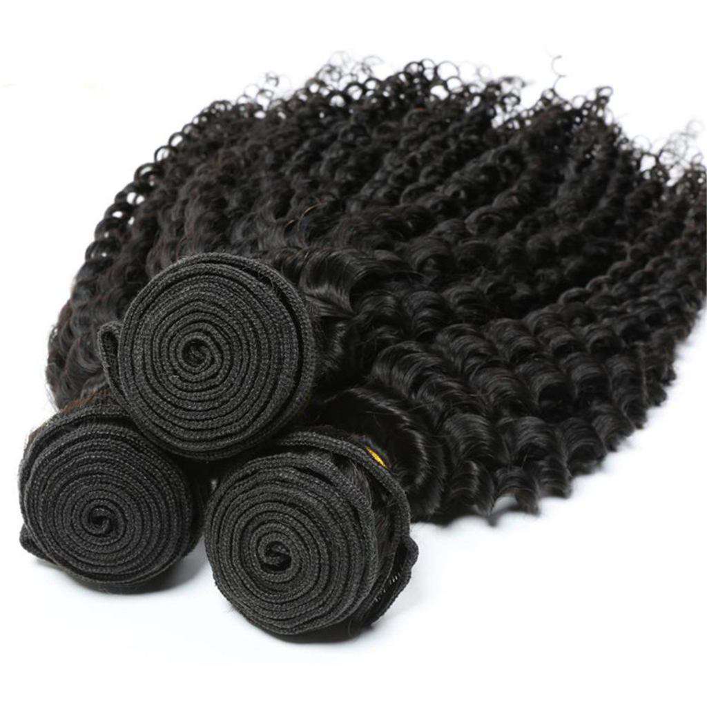 4 Bundles 10A Kinky Curly Hair Human Hair Bundles Natural Color - Image 3