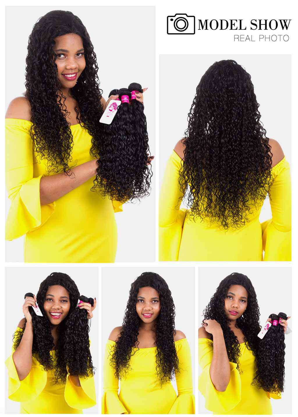 Bundles 9A Water Wave Human Hair Bundles Natural Color - Image 2