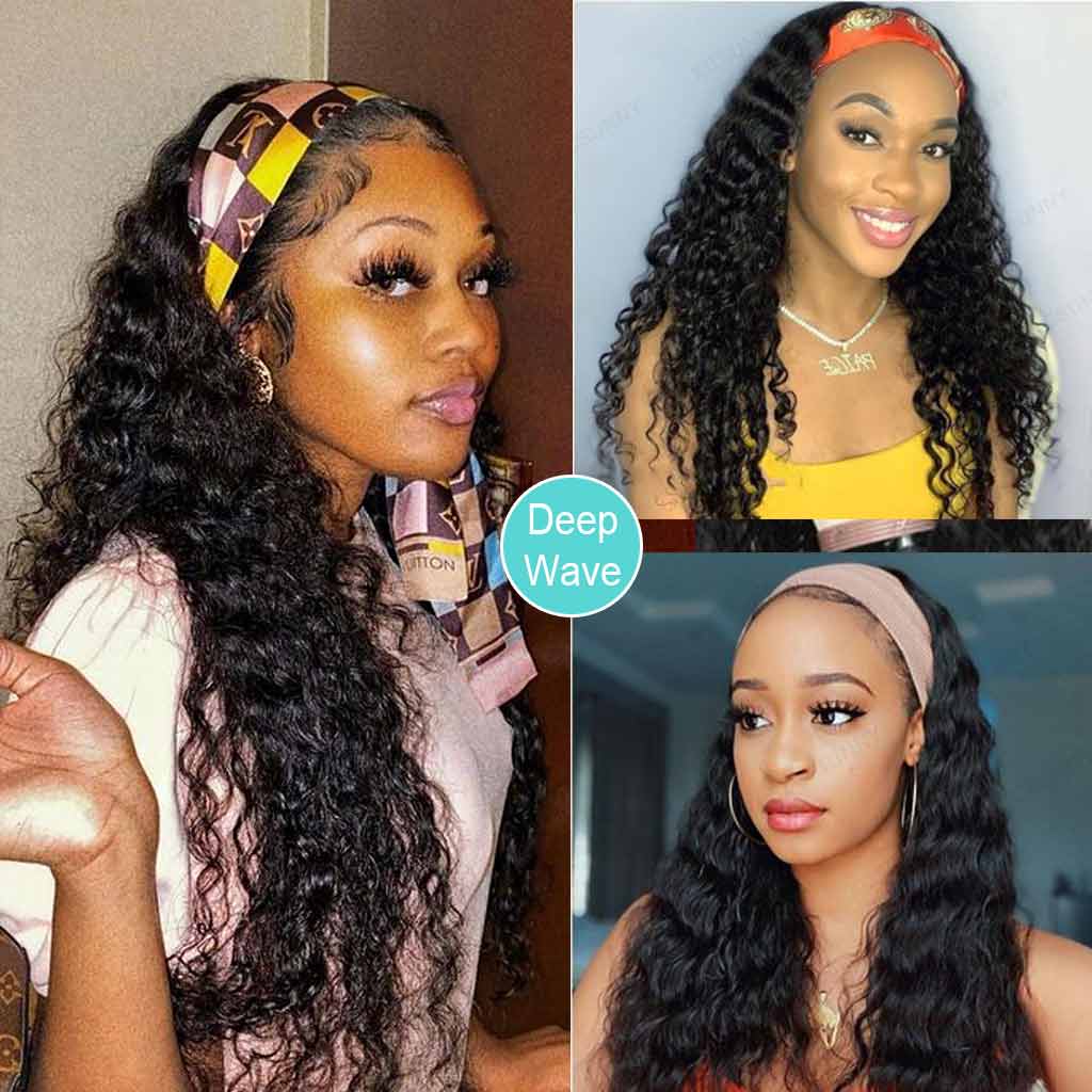 BOGO Headband Wig Glueless 10A Virgin Human Hair Natural Color 180% Density - Image 6