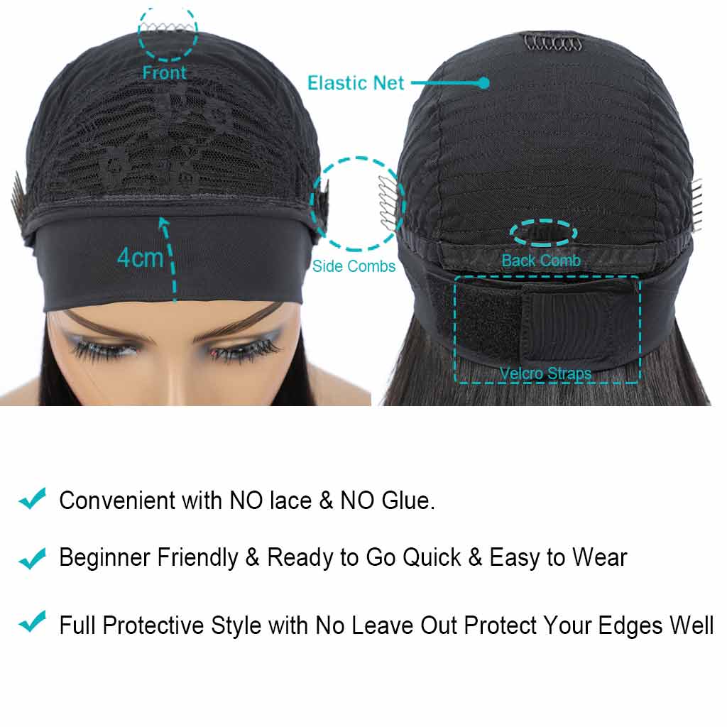 BOGO Headband Wig Glueless 10A Virgin Human Hair Natural Color 180% Density - Image 9