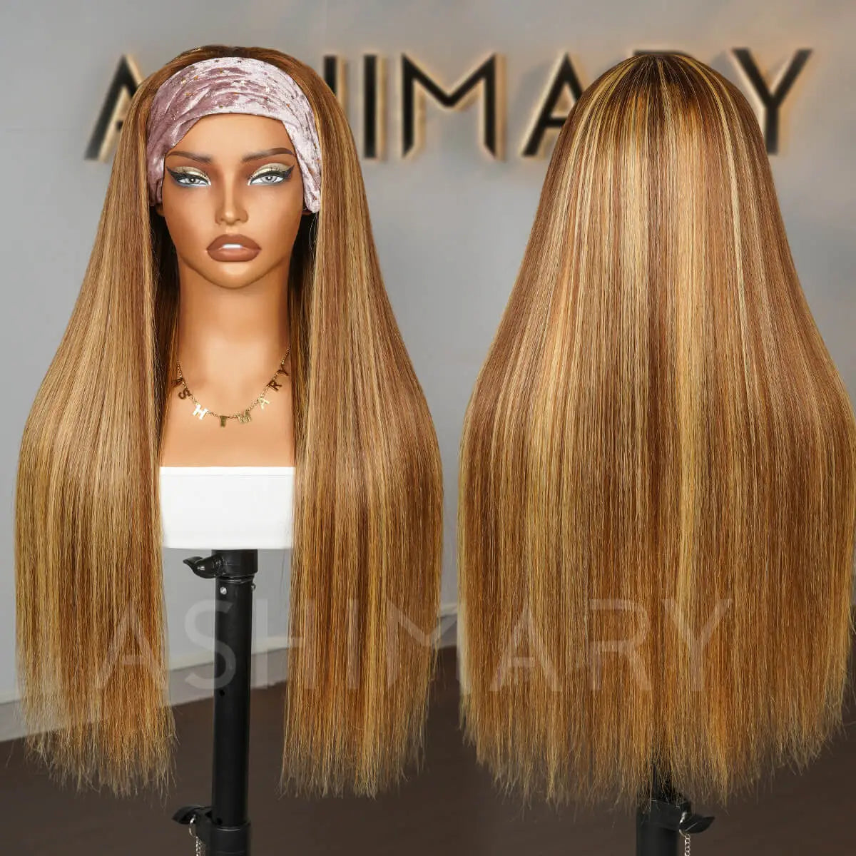 Highlight Piano Color Headband Glueless Wig 180% Brazilian Human Hair Luxurious Customization - Image 9
