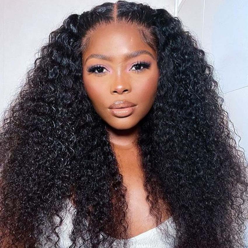 Jerry Curly Thick Juicy 13*4 Lace Front Wig With Baby Hair Luxury Customization - Image 3