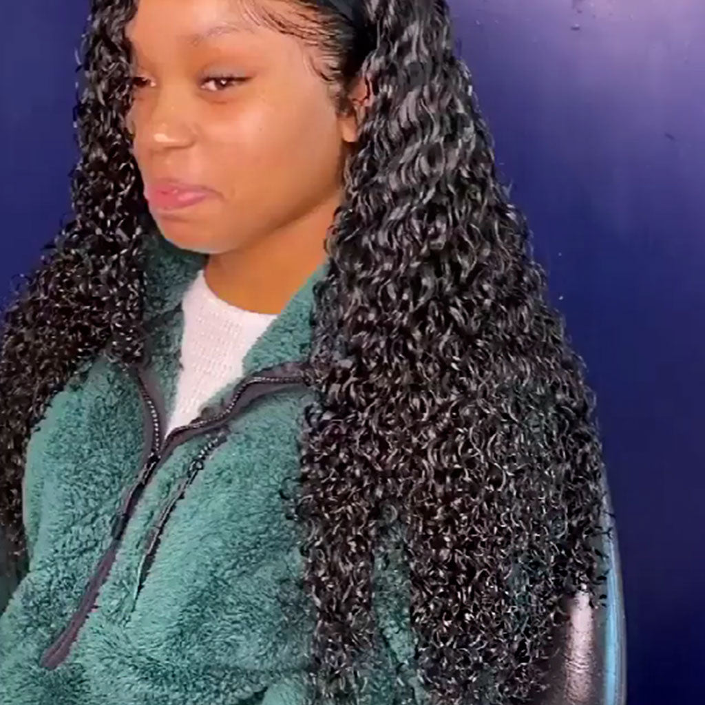 10A Jerry Curly Virgin Hair 3 Bundles With Frontal 100% Human Hair
