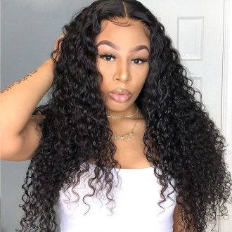 9A Jerry Curly 3 Bundles with Lace ClosureNatural Color Purvian Virgin Hair