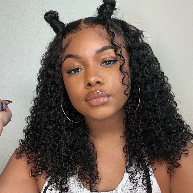 Pixie Jerry Curl Wig Black Bob Wig 10A Brazilian Human Hair - Image 4