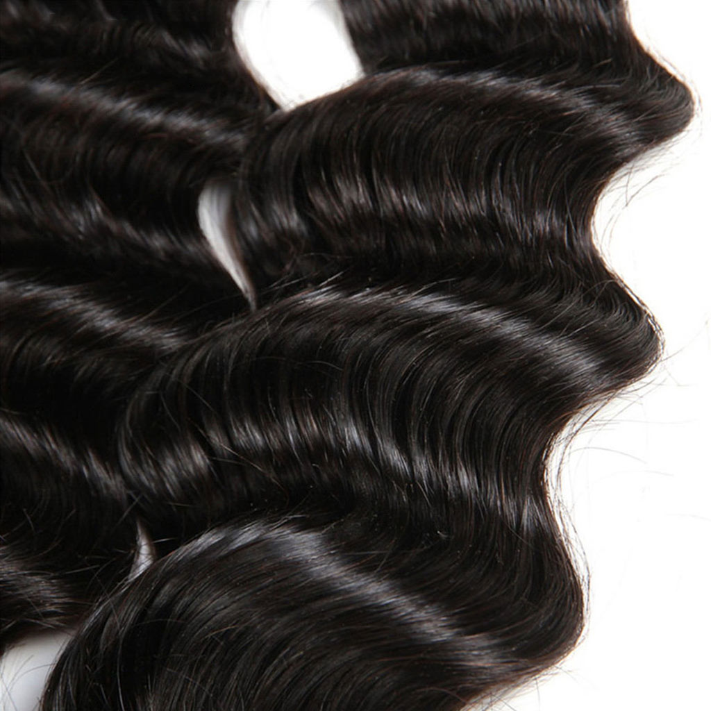10A Loose Deep Wave Hair 4 Bundles With Closure Natural Color - Image 5