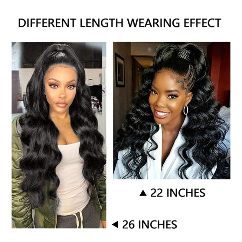 Long Ponytail Body Wave Human Hair Extensions With Clip - Image 9