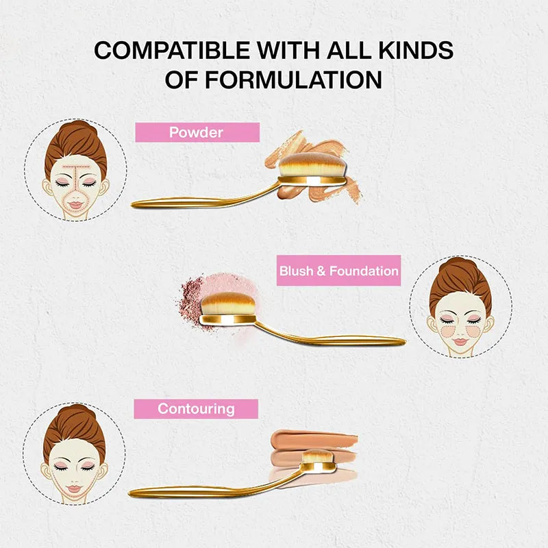 Makeup Brush Set Super Soft Professional Oval Brushes Features Powder Concealer Contour - Image 3