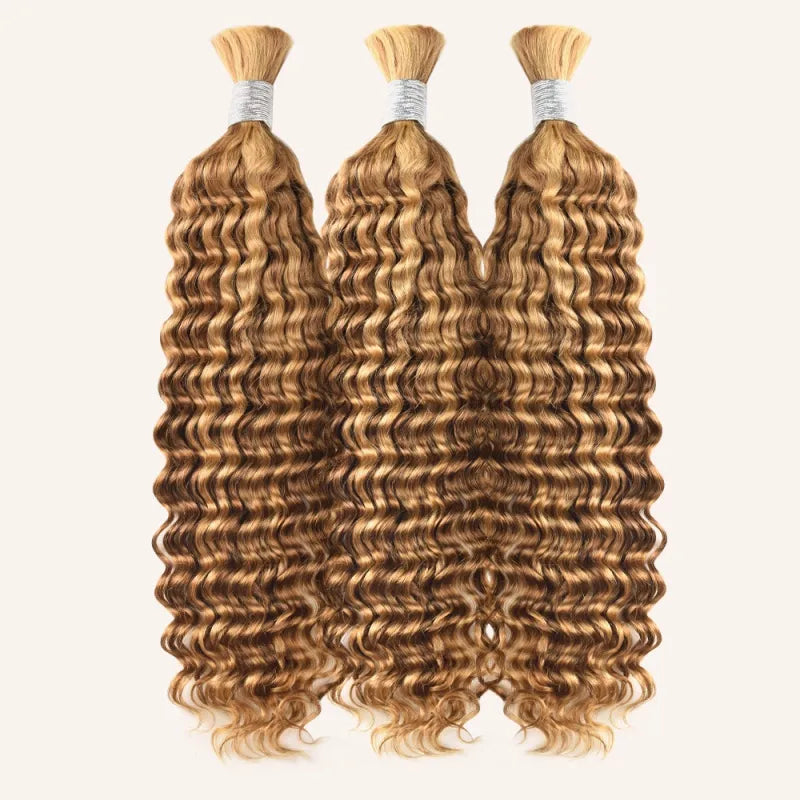 Ashimary Highlight P27/30 Deep Wave Bulk Human Hair For Knotless Braiding - Image 4