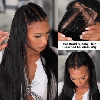 Braid In Advance Baby Hair Glueless 10x6 Lace Frontal Put On & Go Pre Everything Human Hair Wig