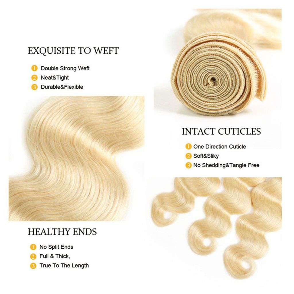 4 Bundles Honey Blonde Body Wave Brazilian Human Hair Bundles - Image 4