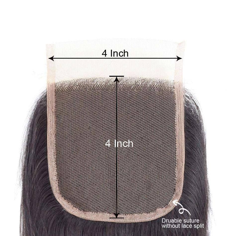 9A Straight Soft Peruvian Virgin Hair 3 Bundles with Closure Natural Color - Image 7