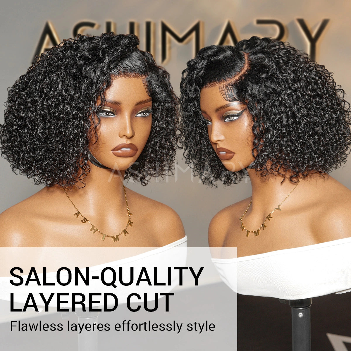 Trendy Short Cut Curly Knotless 4x4 Lace Glueless Side Part Pre-Styled Wig - Image 4