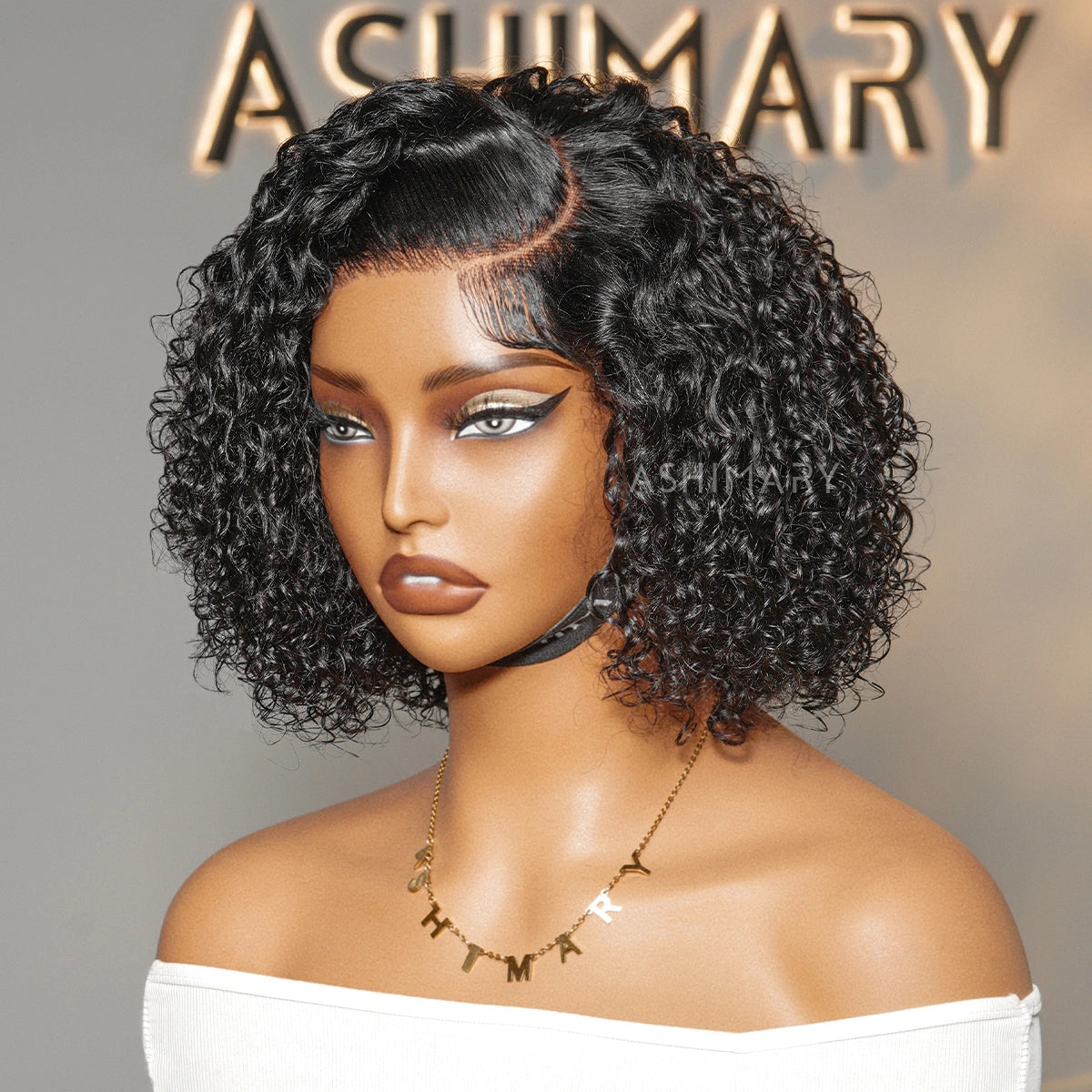 Trendy Short Cut Curly Knotless 4x4 Lace Glueless Side Part Pre-Styled Wig - Image 11