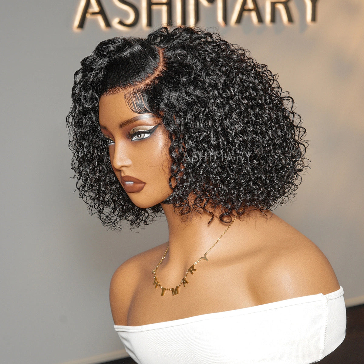 Trendy Short Cut Curly Knotless 4x4 Lace Glueless Side Part Pre-Styled Wig - Image 10