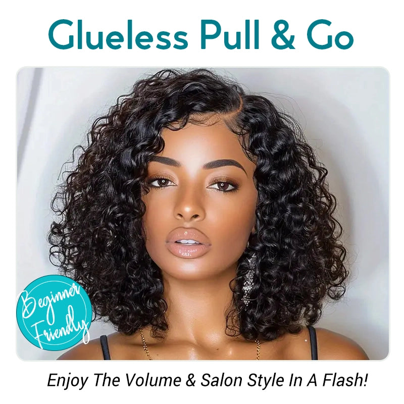Trendy Short Cut Curly Knotless 4x4 Lace Glueless Side Part Pre-Styled Wig - Image 6