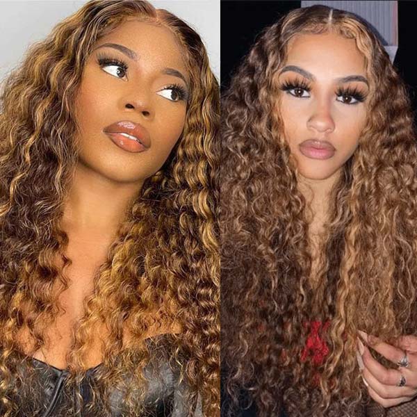 Pre Plucked Highlight Glueless 360 Transparent Lace Frontal Wigs 100% Human Hair - Image 14