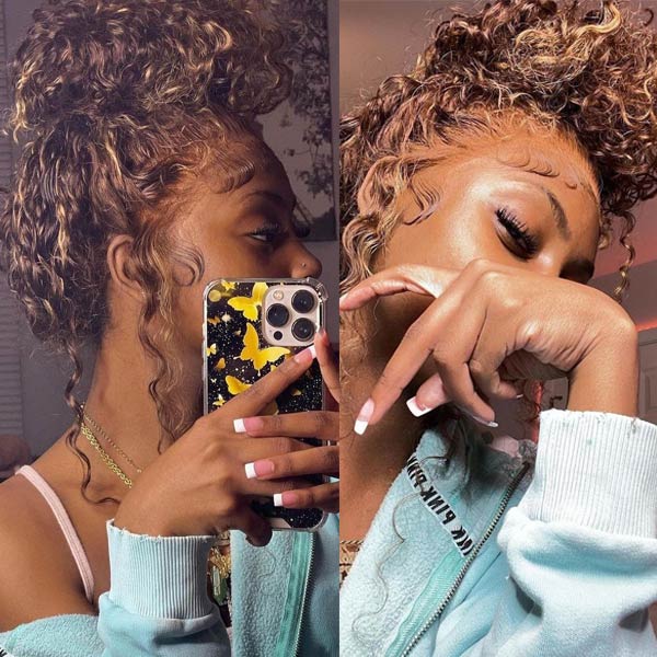 Pre Plucked Highlight Glueless 360 Transparent Lace Frontal Wigs 100% Human Hair - Image 13