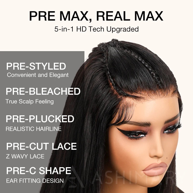 Pre-Braided Glueless Put On & Go 10x6 Parting Max Lace Frontal Wig Advance Baby Hair Pre-Everything Human Hair Braids Straight Hairstyle - Image 4