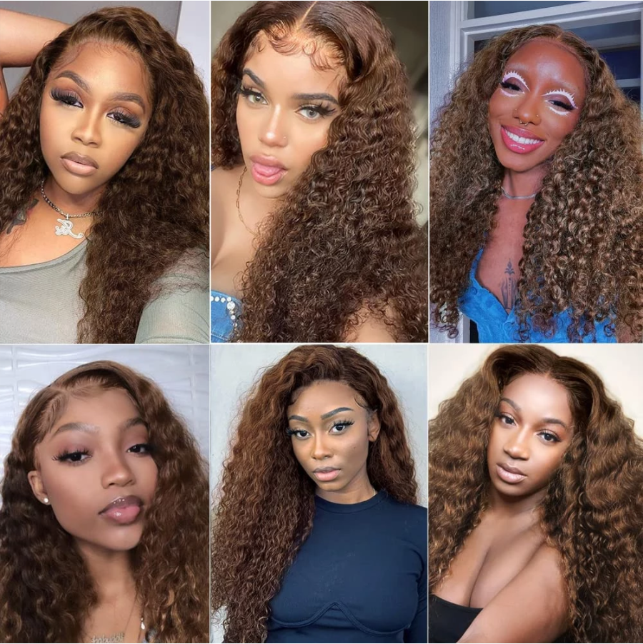 #4 Dark Brown Wig Deep Wave Lace Front Wigs Pre-plucked Human Hair Luxurious Customization - Image 5