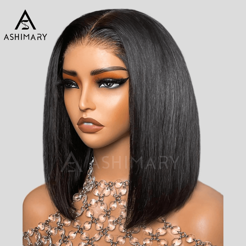 Super Easy Straight Bob Wear & Go Pre Cut HD Transparent Lace Closure Wig with Pre Plucked Hairline & Bleached Knot - Image 11