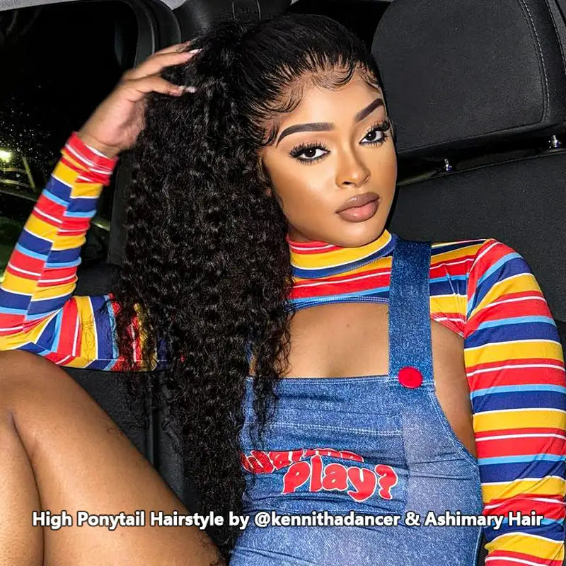 Pre Plucked Deep Wave 360 Lace Frontal Wig with Baby Hair Brazilian Hair - Image 14