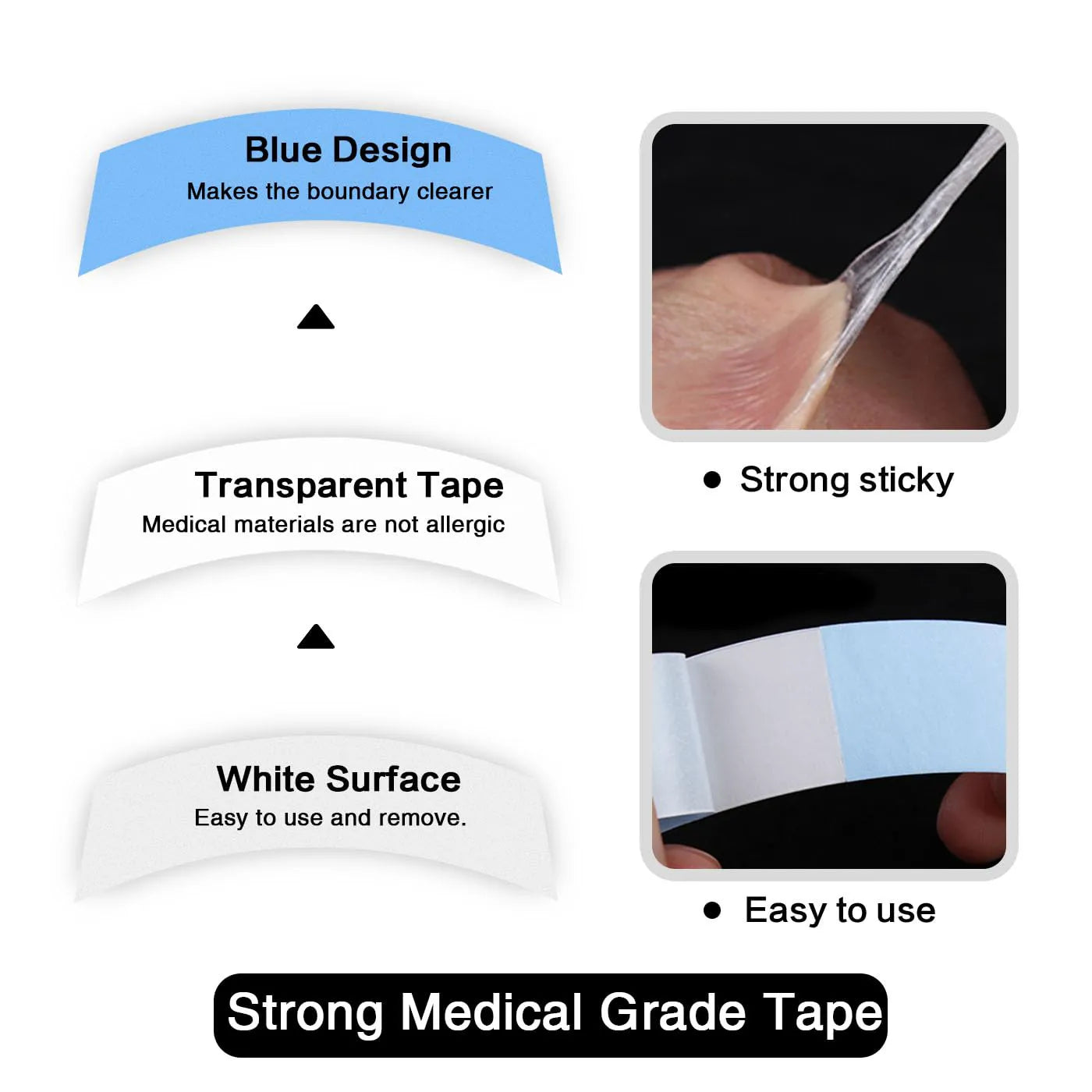1" x 3 yds Lace Front Hold Tape for Lace Wig Double-Sided Replacement Tape Waterproof Strong Hold Tape Roll - Image 3
