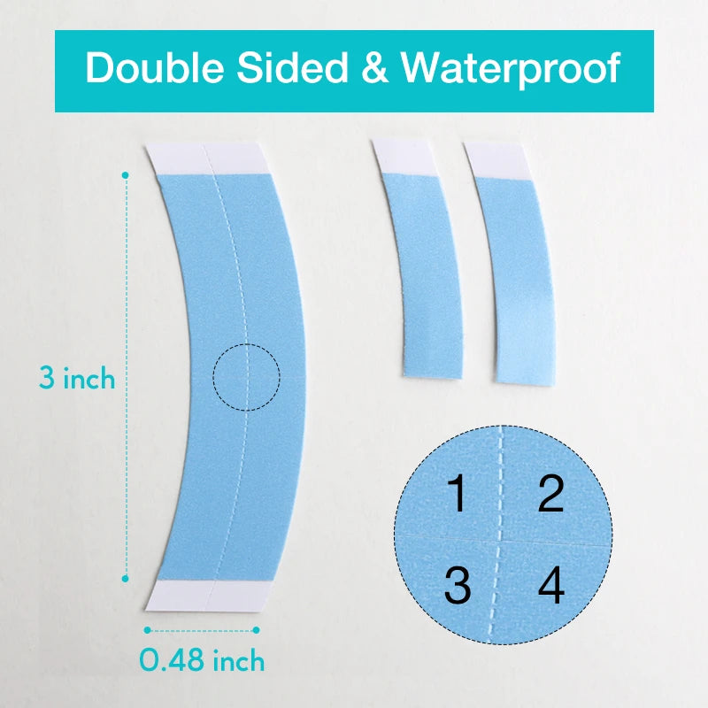20 Pcs Ashimary Toupee Tape Strips Blue Double Sided Waterproof - Image 3
