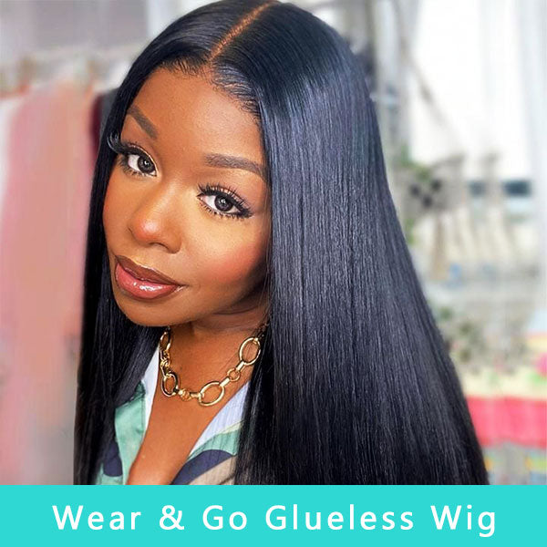Beginner Friendly|Glueless Pre-cut Lace Wear & Go 13x4 HD Straight Ready to Wear Wig with Pre Plucked Hairline & Bleached Knots - Image 4