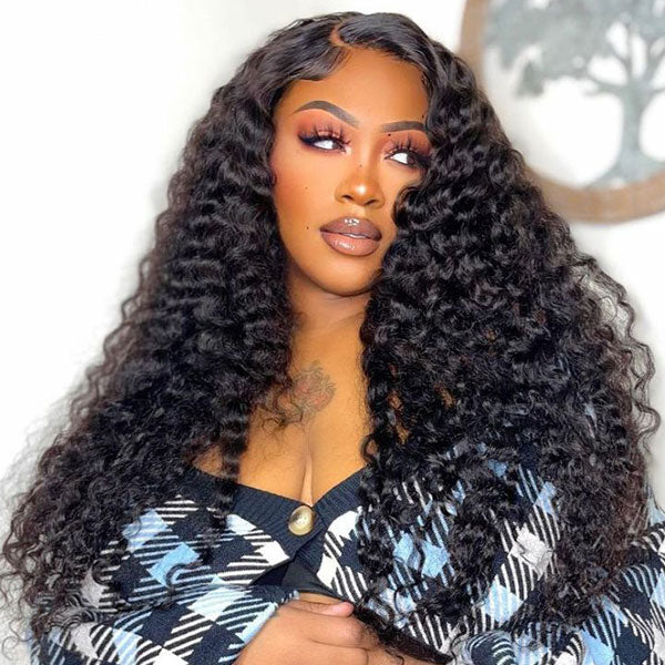 Air Wig|Upgrade Pre Cut Lace Wear Go Glueless Deep Wave Wig with Pre Bleached Knots & Plucked Hairline - Image 16