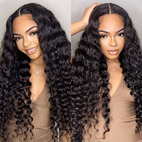Air Wig|Upgrade Pre Cut Lace Wear Go Glueless Deep Wave Wig with Pre Bleached Knots & Plucked Hairline - Image 14