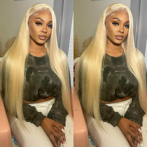 Glueless 613 Blonde Wear & Go 4*4 5*5 Transparent HD Lace Closure Straight Wig Ashimary Human Hair - Image 3
