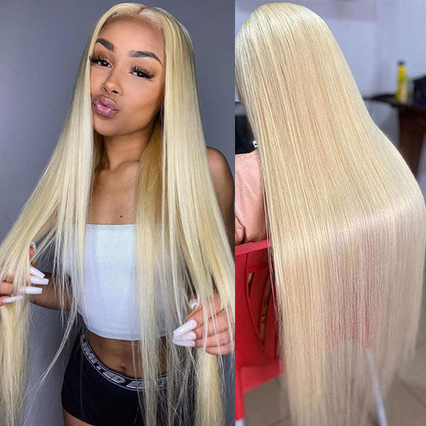 Glueless 613 Blonde Wear & Go 4*4 5*5 Transparent HD Lace Closure Straight Wig Ashimary Human Hair - Image 4