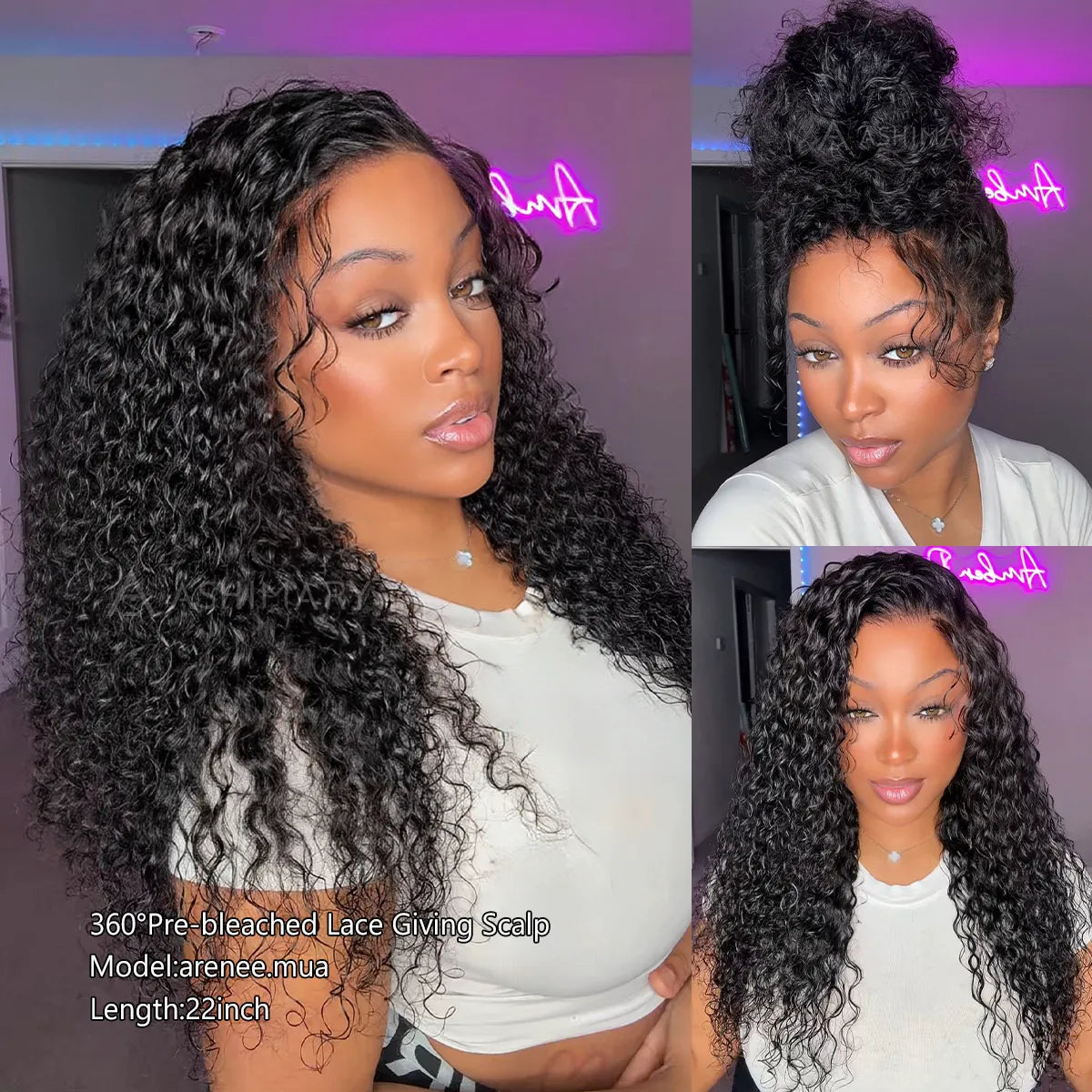 Water Wave Invisi Strap Snug Fit 360 Transparent Lace Frontal Bleached Knots Pre Cut Lace Wig - Image 7