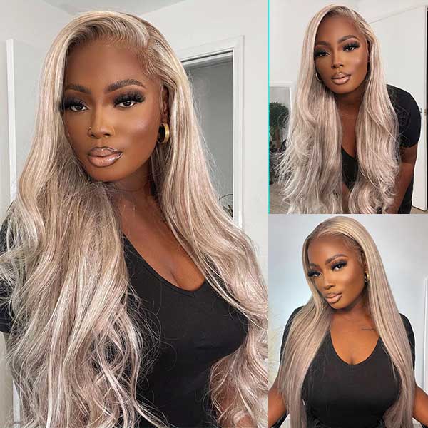 Ashimary Ash Blonde Straight Hair Lace Frontal Wigs Online For Sale - Image 6