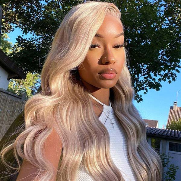Ashimary Ash Blonde Color Body Wave Lace Frontal Wigs Online For Sale - Image 5